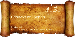 Adamovics Sebes névjegykártya